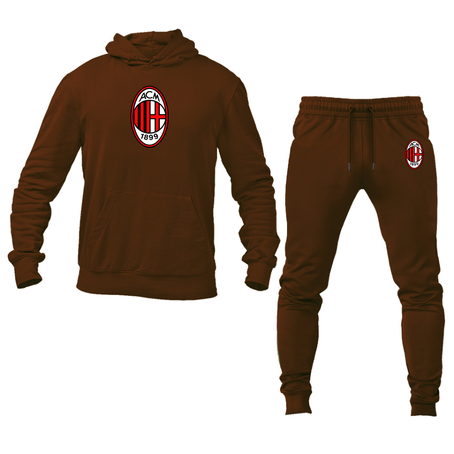 Men’s AC Milan Soccer Logo Hoodie Joggers Set