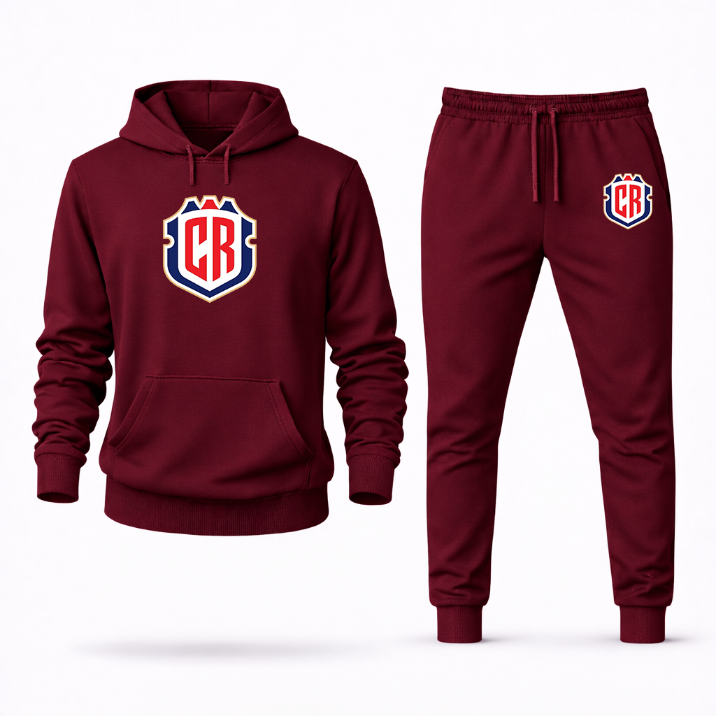 Men's Costa Rica National Soccer Team Hoodie Joggers Set