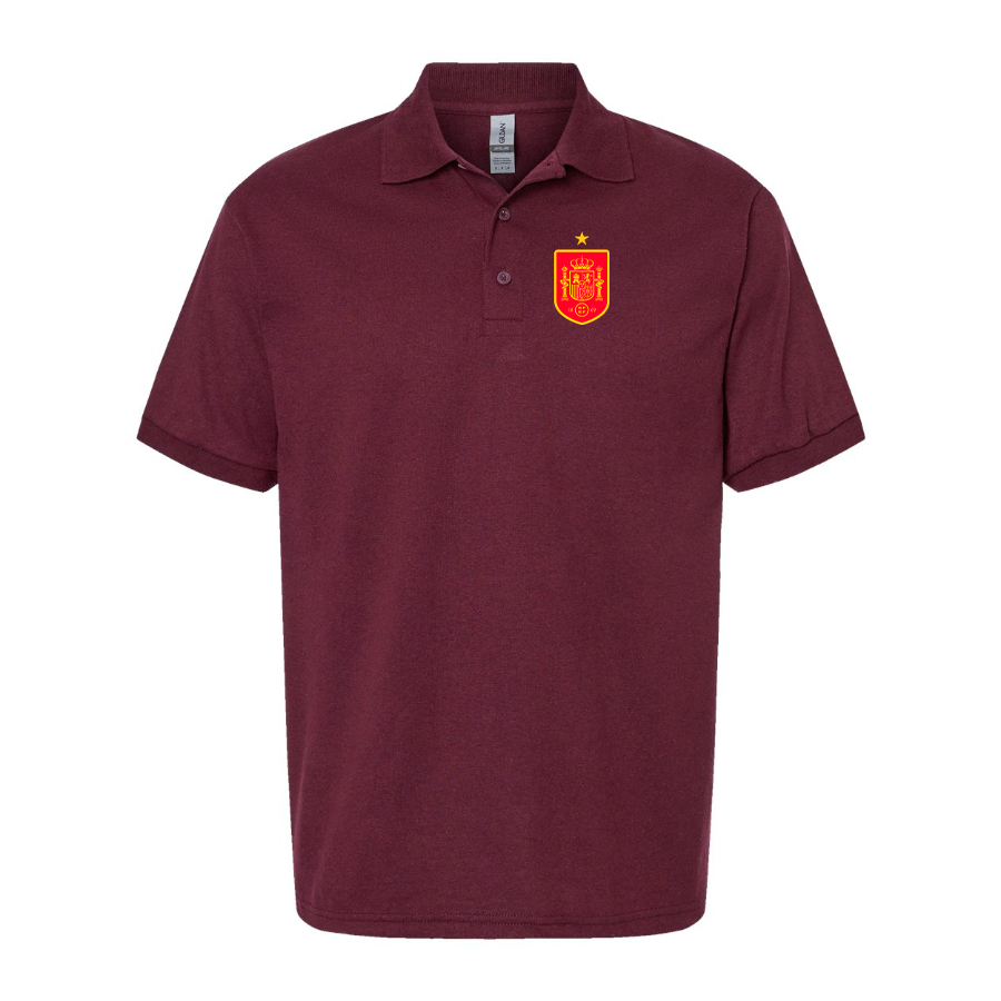 Men's Spain Red Logo National Soccer Team Dry Blend Polo