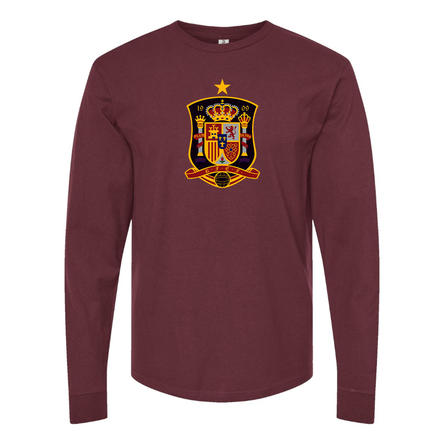 Men's Spain National Soccer Team Long Sleeve T-Shirt