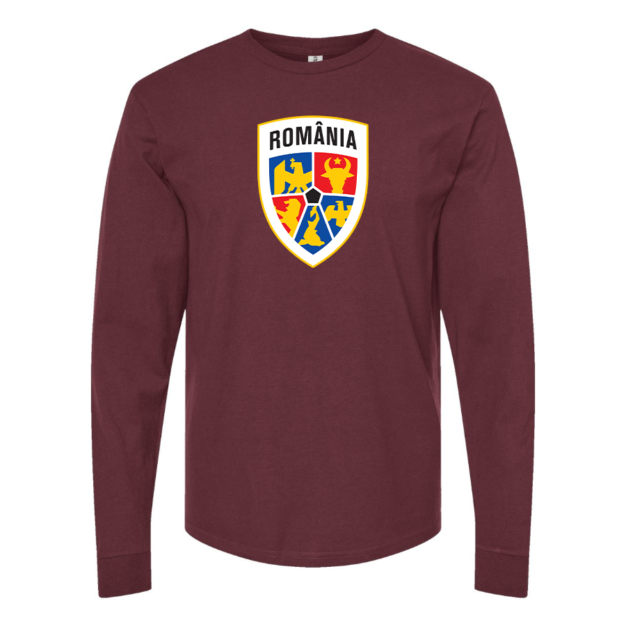 Men's Romania National Soccer Team Long Sleeve T-Shirt