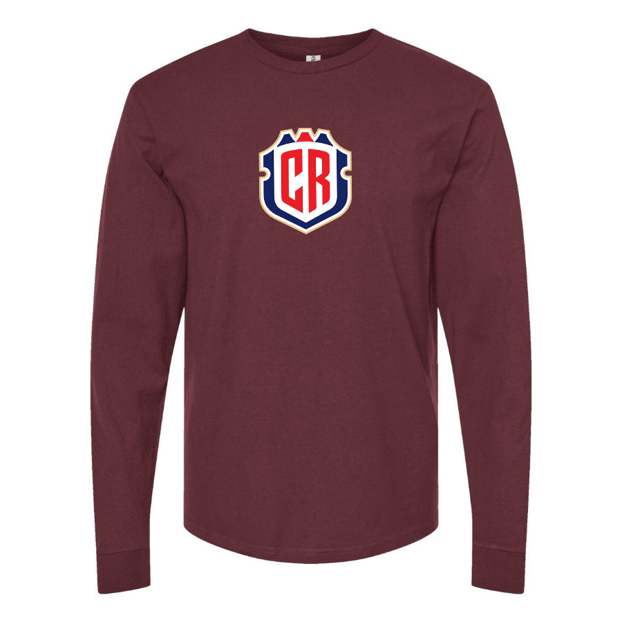 Men's Costa Rica National Soccer Team Long Sleeve T-Shirt