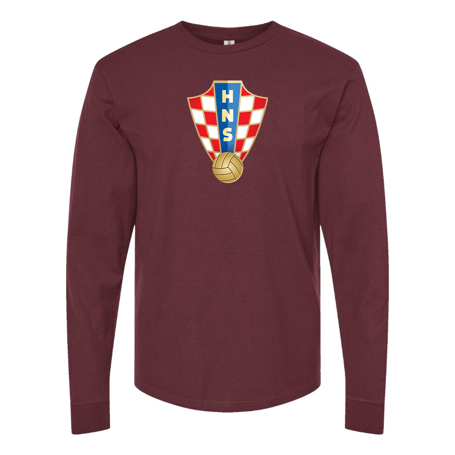 Men's Croatia National Soccer Team Long Sleeve T-Shirt