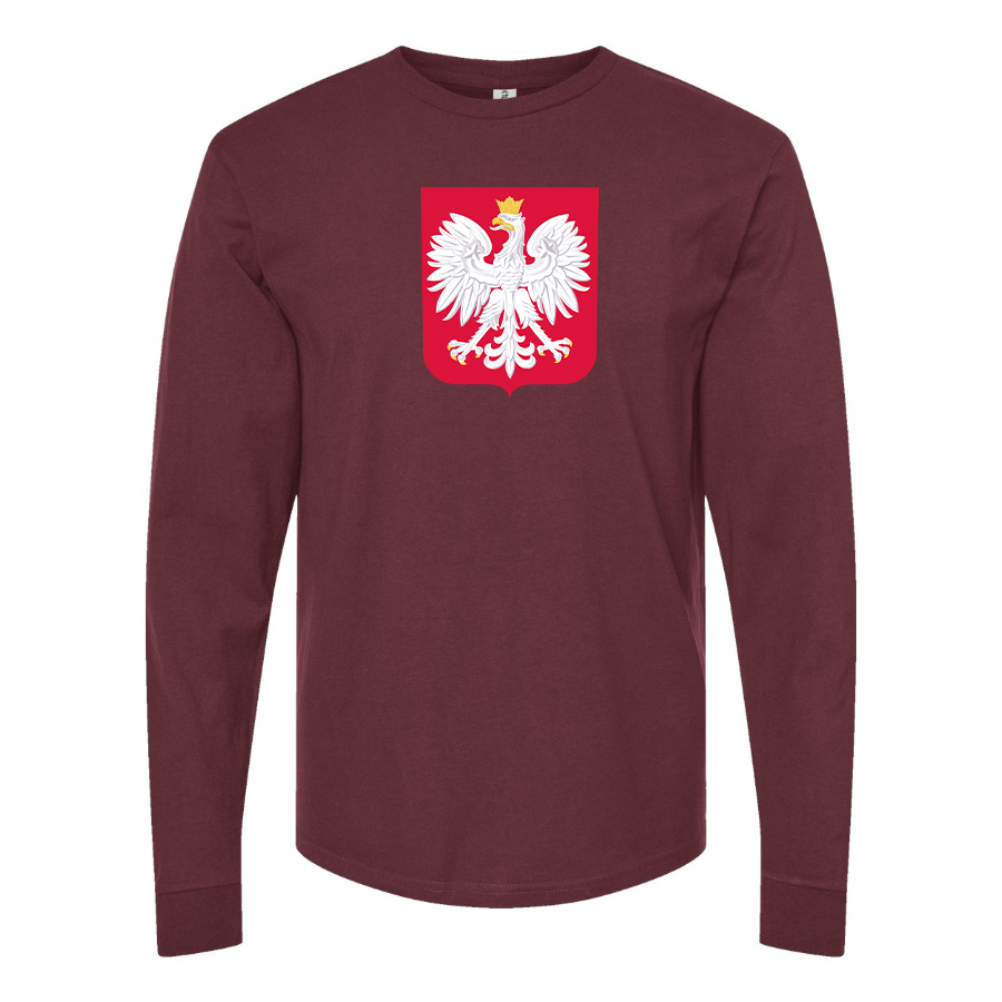 Men's Poland National Soccer Team Long Sleeve T-Shirt