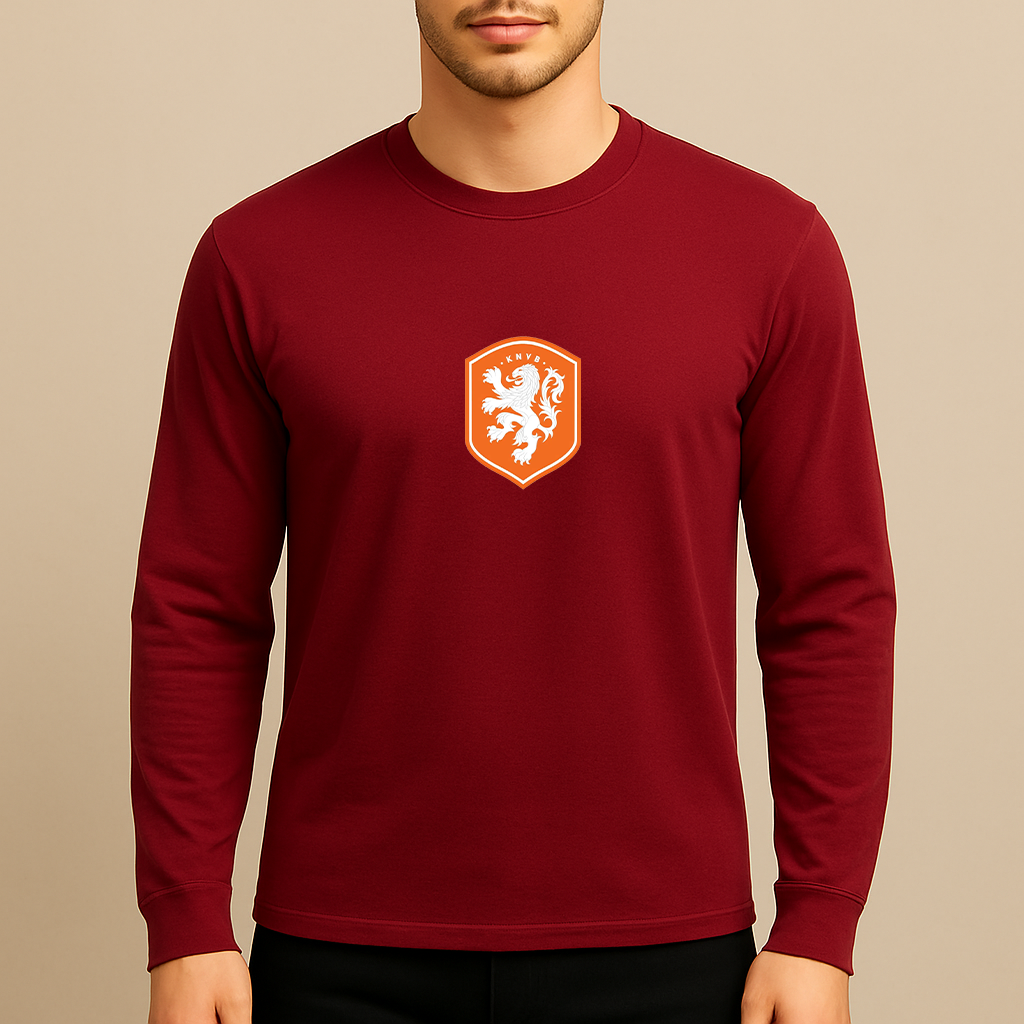 Men's Netherlands National Soccer Team Long Sleeve T-Shirt