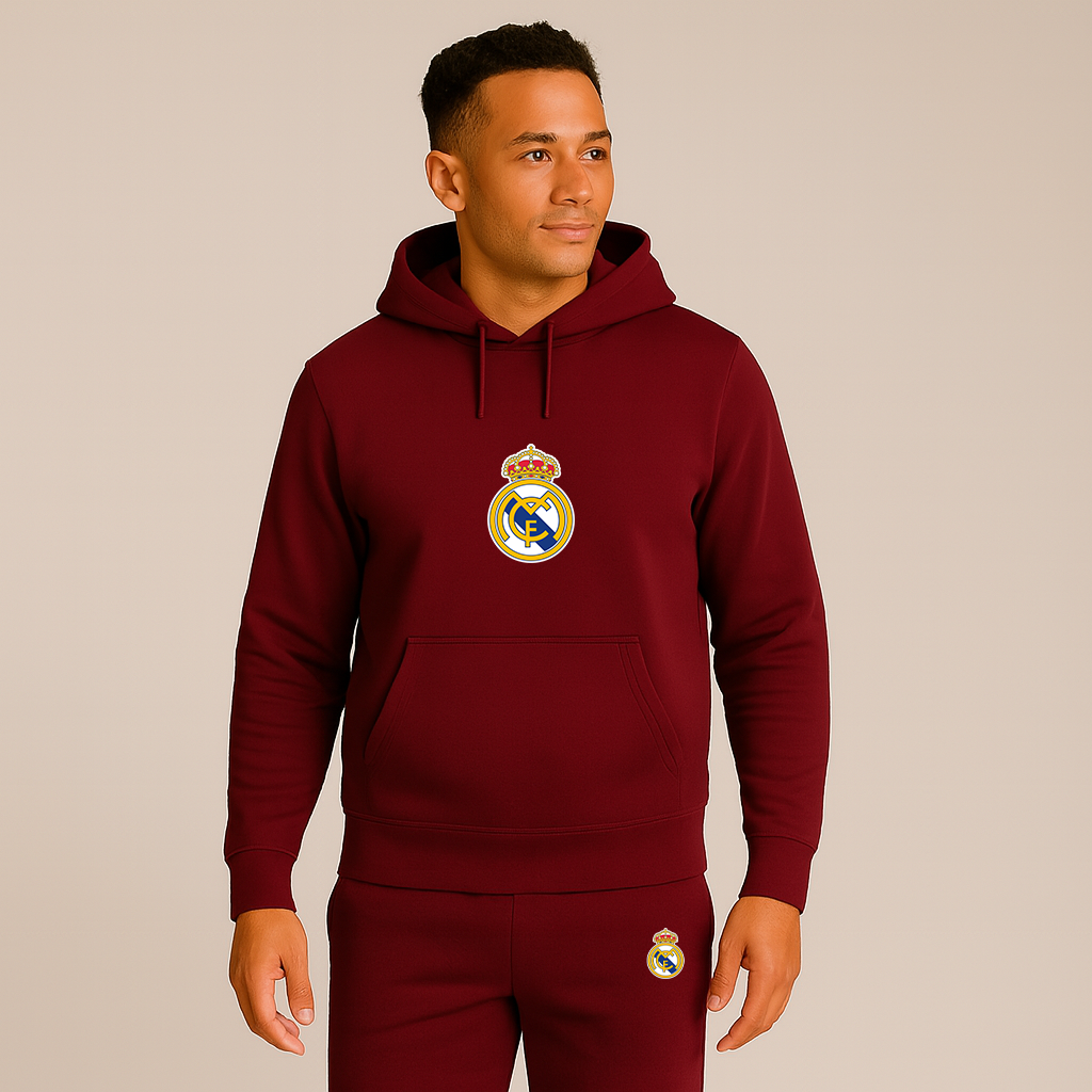Men’s Real Madrid Soccer Logo Hoodie Joggers Set