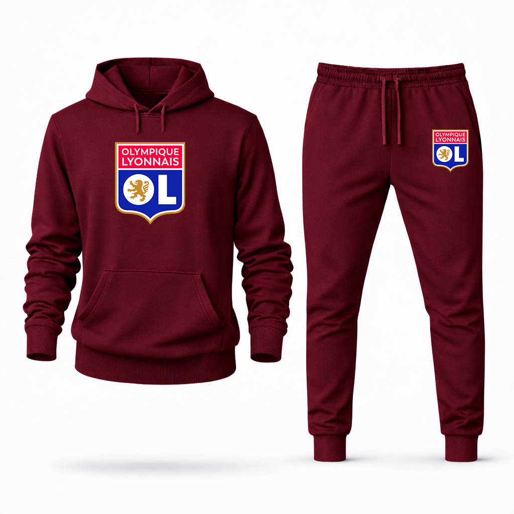 Men's Olympique Lyonnais FC Hoodie Joggers Set