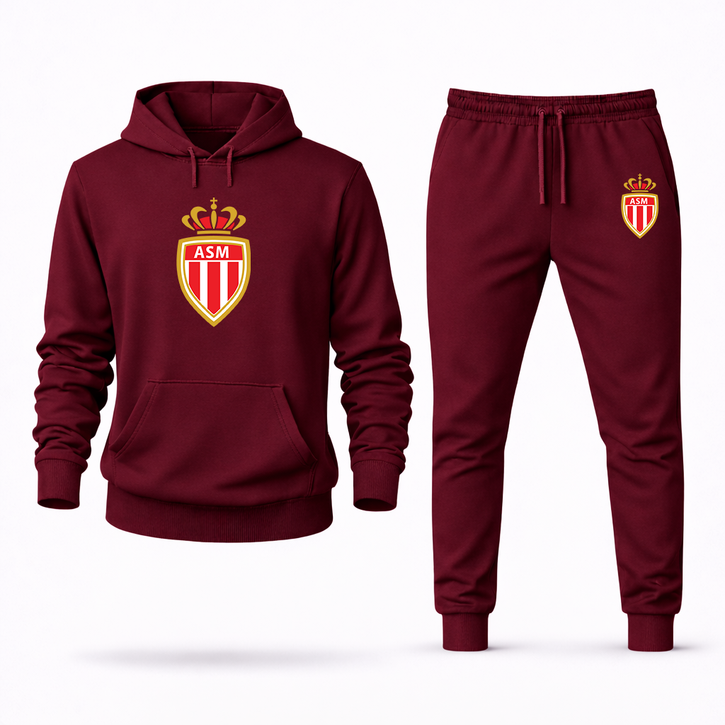 Men's AS Monaco FC Hoodie Joggers Set
