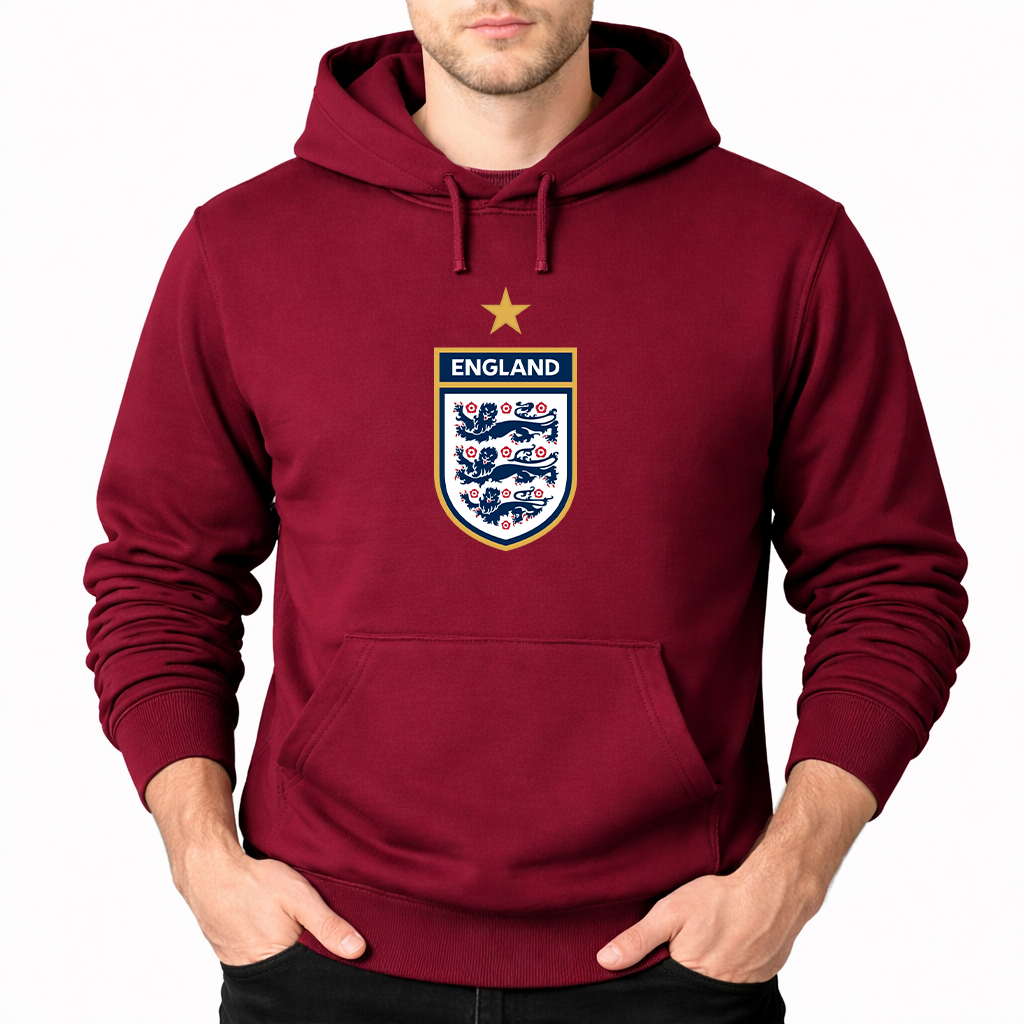 Men's England National Soccer Team Pullover Hoodie