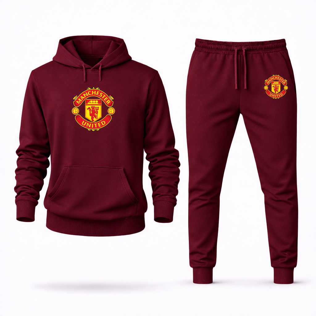 Men’s Manchester United Logo Hoodie Joggers Set
