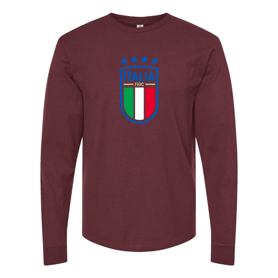 Men's Italy National Soccer Long Sleeve T-Shirt