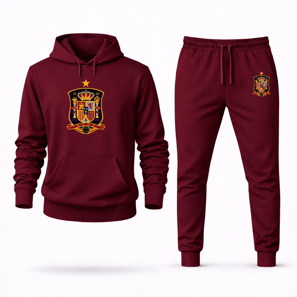 Men's Spain National Soccer Team Hoodie Joggers Set