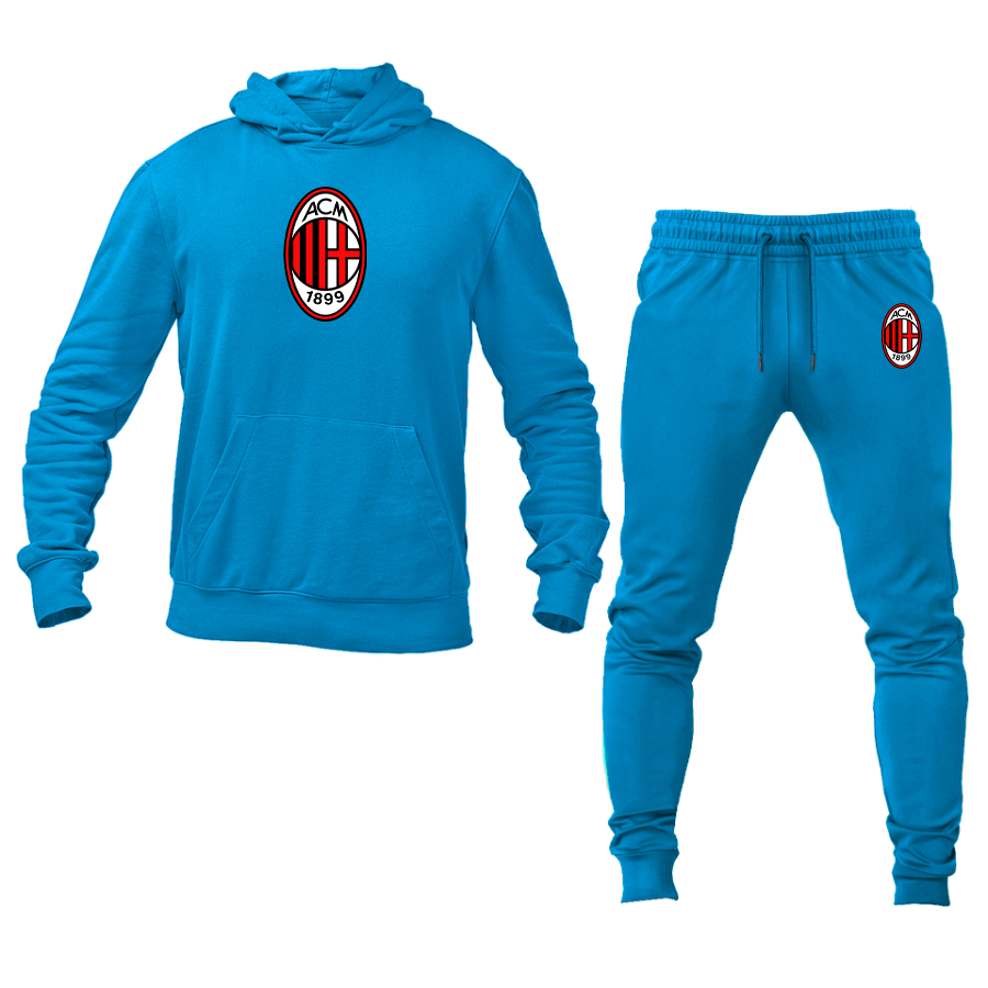 Men’s AC Milan Soccer Logo Hoodie Joggers Set