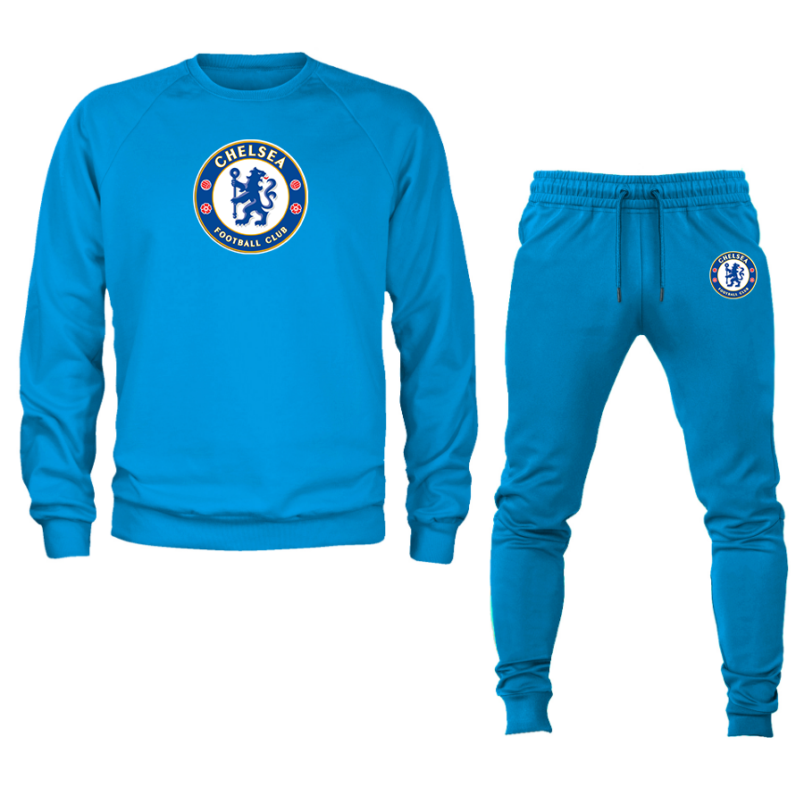 Men's Chelsea Soccer Soccer Logo Crewneck Sweatshirt Joggers Suit