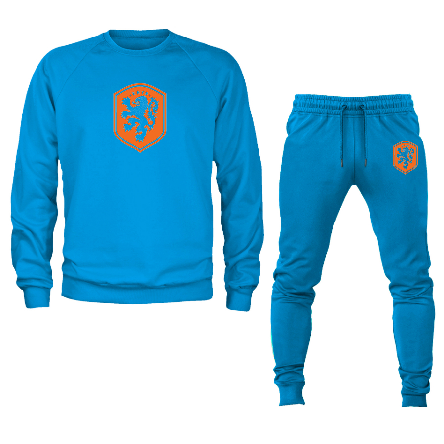 Men's Netherlands National Soccer Team Crewneck Sweatshirt Joggers Suit