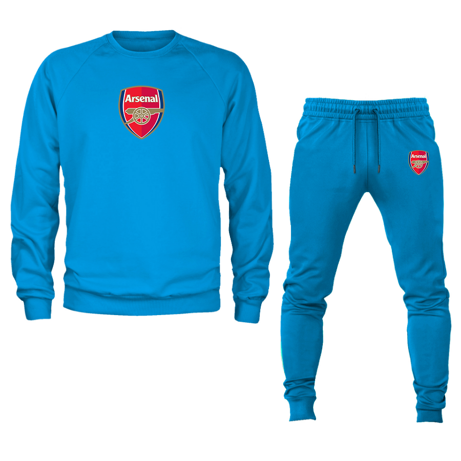 Men's Arsenal Soccer Logo Crewneck Sweatshirt Joggers Suit