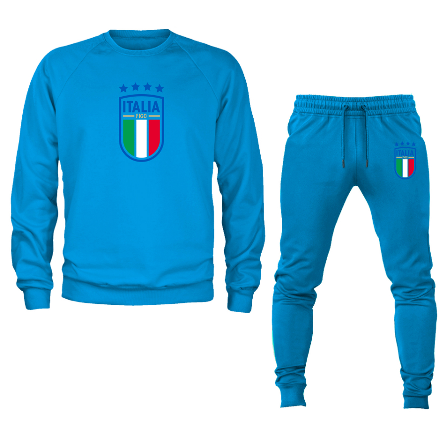 Men's Italy National Soccer Crewneck Sweatshirt Joggers Suit