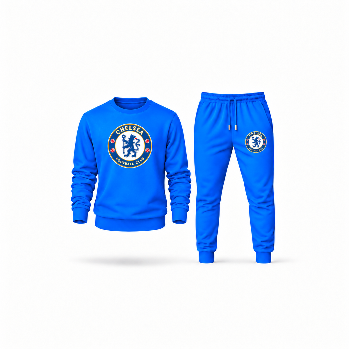 Men's Chelsea Soccer Sweatshirt Joggers Set | Color: Azure | Main