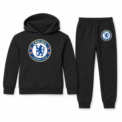 Chelsea Soccer youth hoodie jogger set, Black, Youth Large ages 10–12