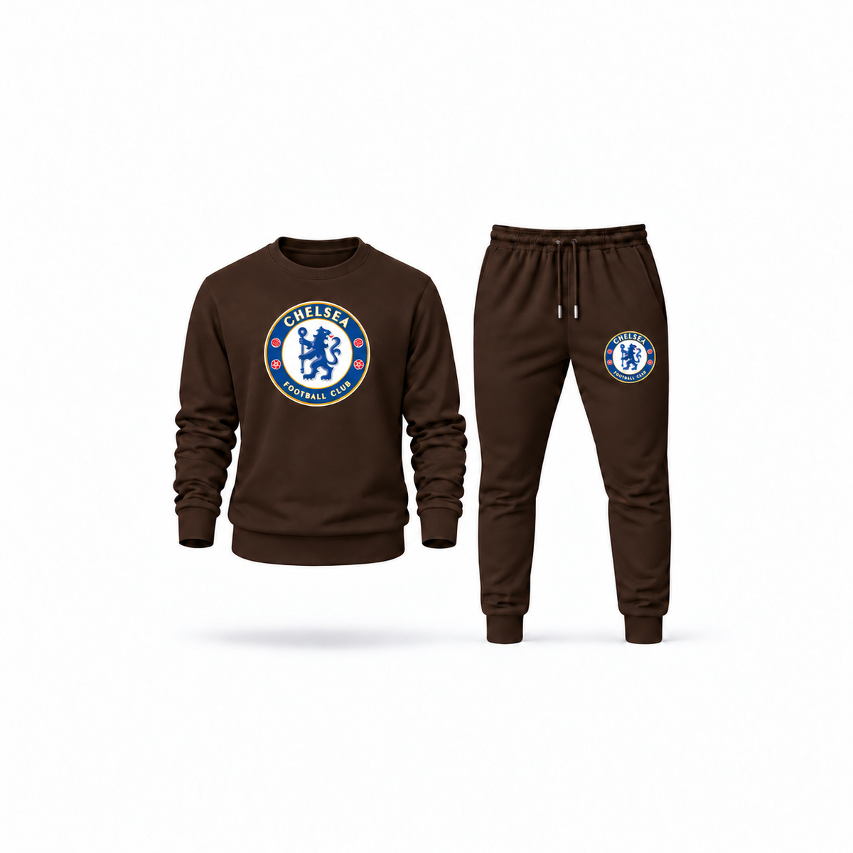 Men's Chelsea Soccer Sweatshirt Joggers Set | Color: Brown | Main
