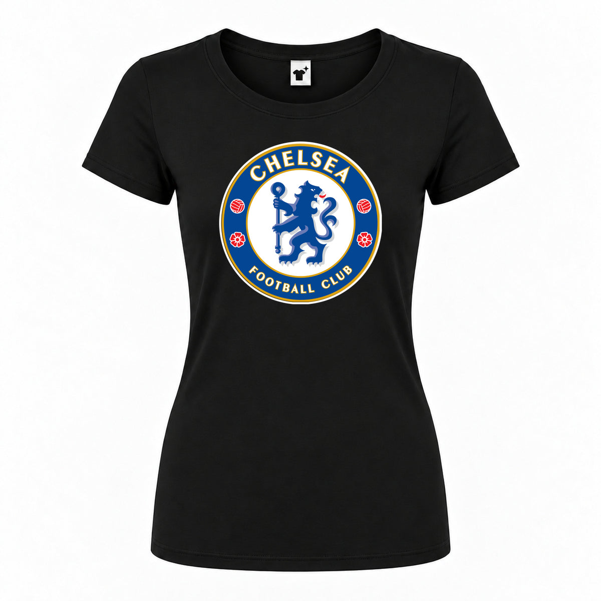 Women's Chelsea Soccer Round Neck T-Shirt | Color: Black