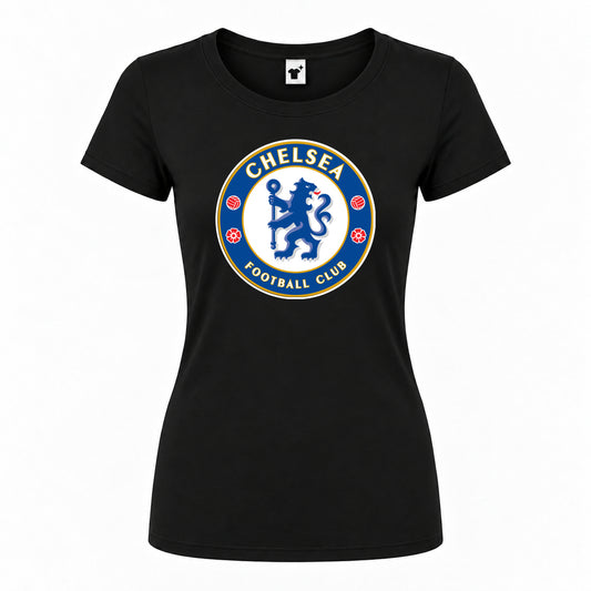 Women's Chelsea Soccer Round Neck T-Shirt | Color: Black