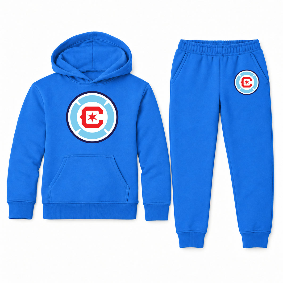 Chicago Fire Soccer youth hoodie jogger set, Blue, Youth Large ages 10–12