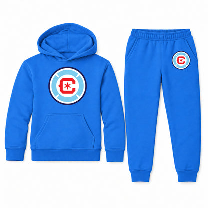 Chicago Fire Soccer youth hoodie jogger set, Blue, Youth Large ages 10–12