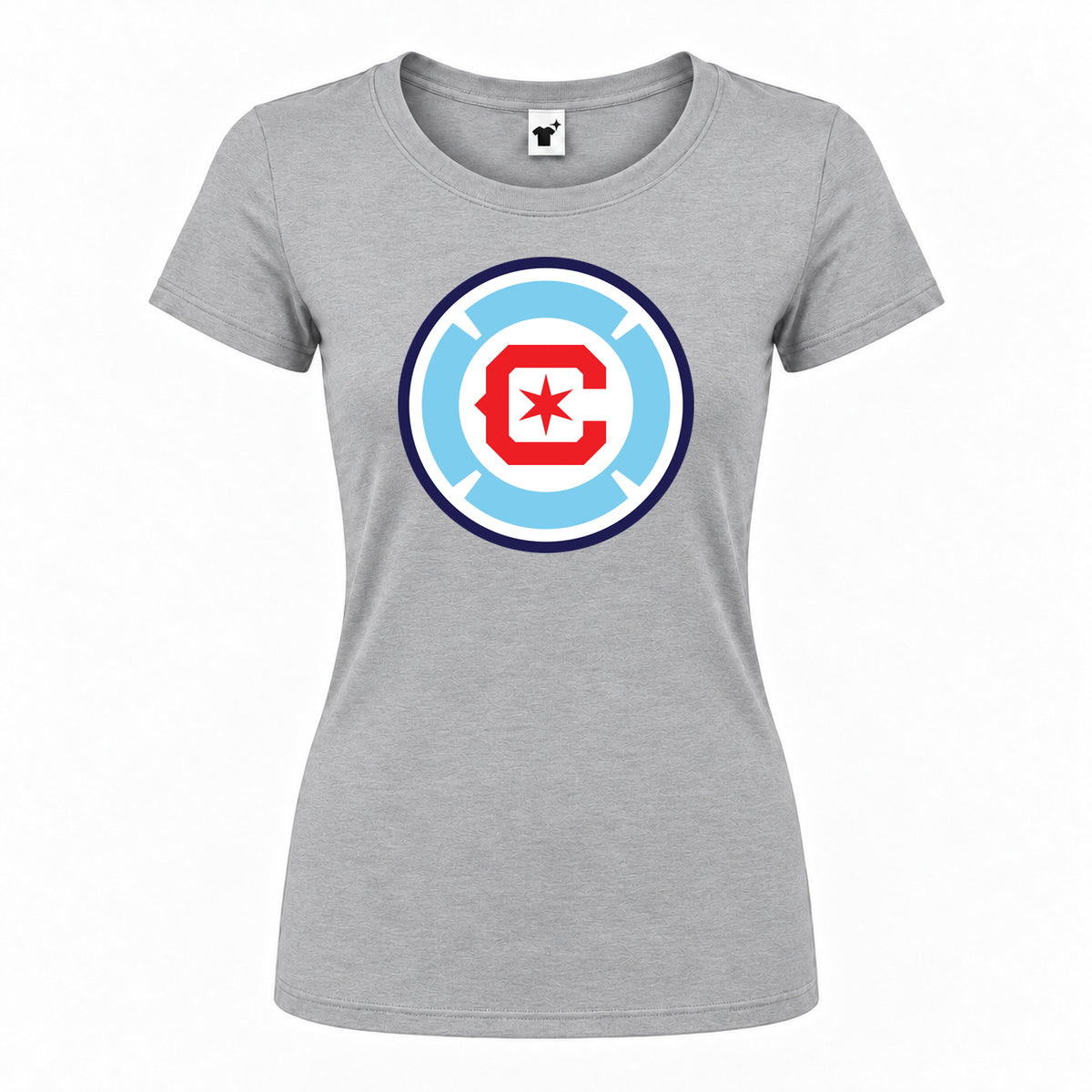 Women's Chicago Fire Soccer Round Neck T-Shirt | Color: Grey