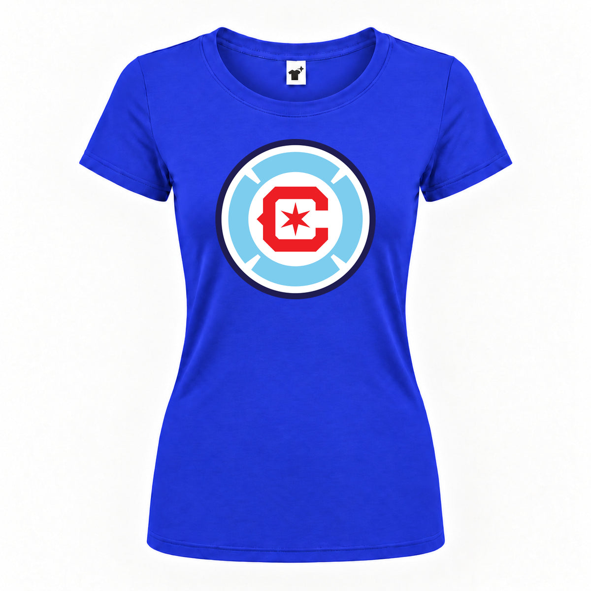 Women's Chicago Fire Soccer Round Neck T-Shirt | Color: Royal Blue