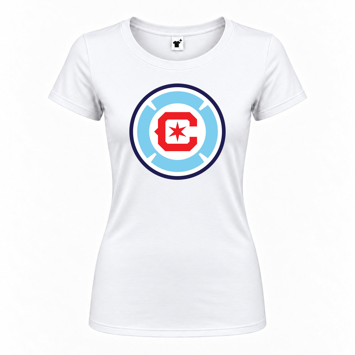 Women's Chicago Fire Soccer Round Neck T-Shirt | Color: White