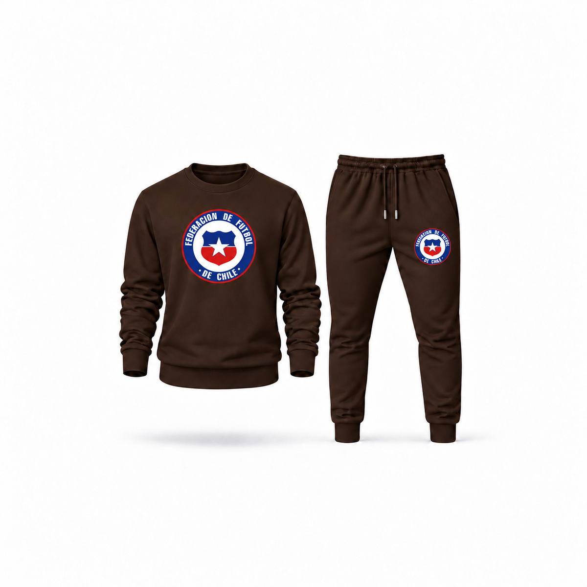Men's Chile National Soccer Team Sweatshirt Joggers Set | Color: Brown | Main