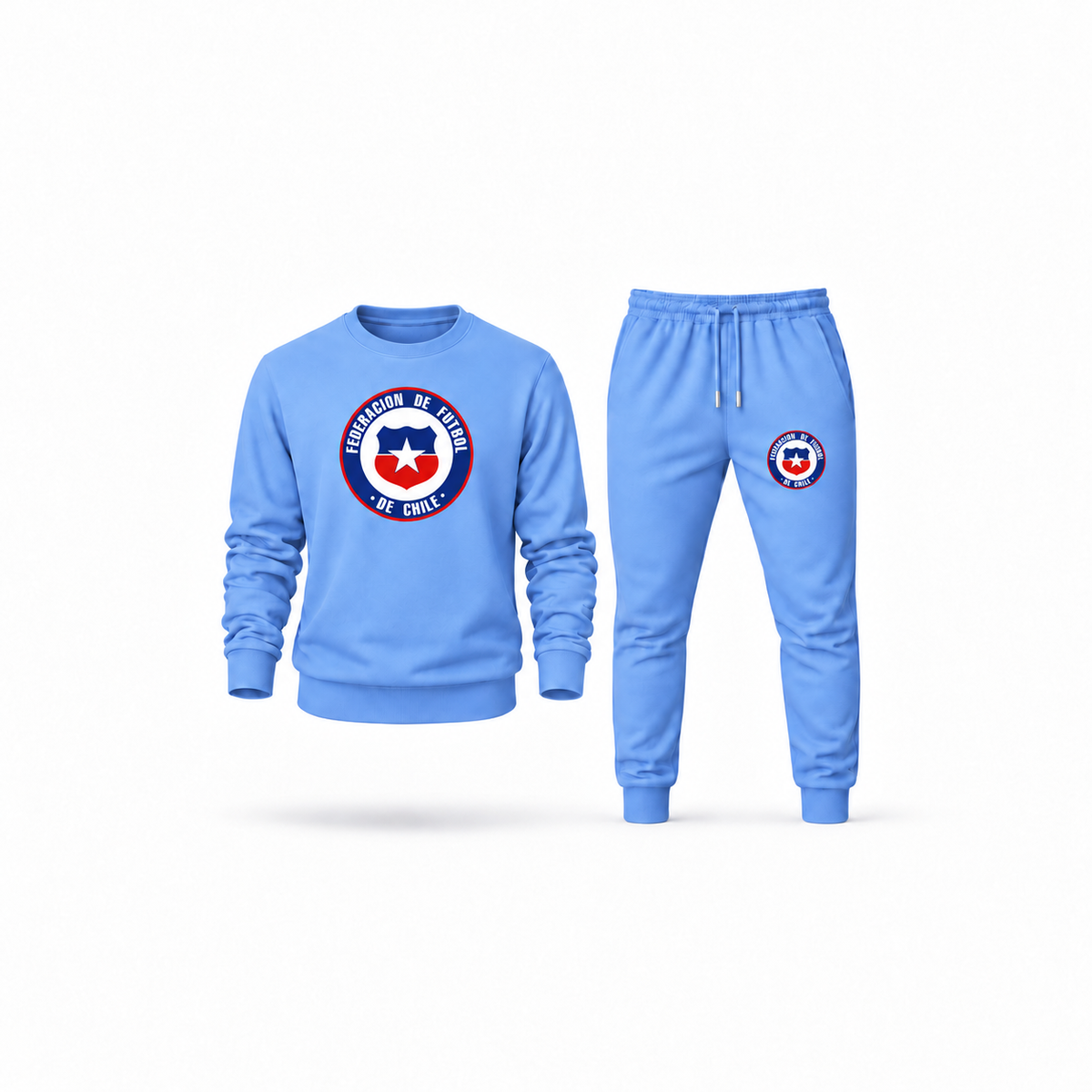 Men's Chile National Soccer Team Sweatshirt Joggers Set | Color: Carolina Blue | Main