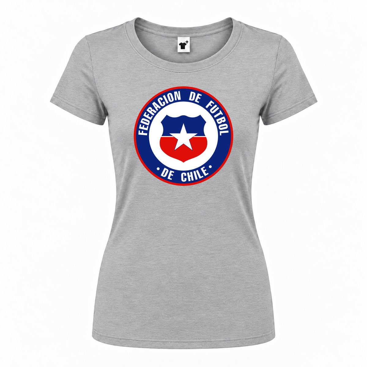 Women's Chile National Soccer Team Round Neck T-Shirt | Color: Grey