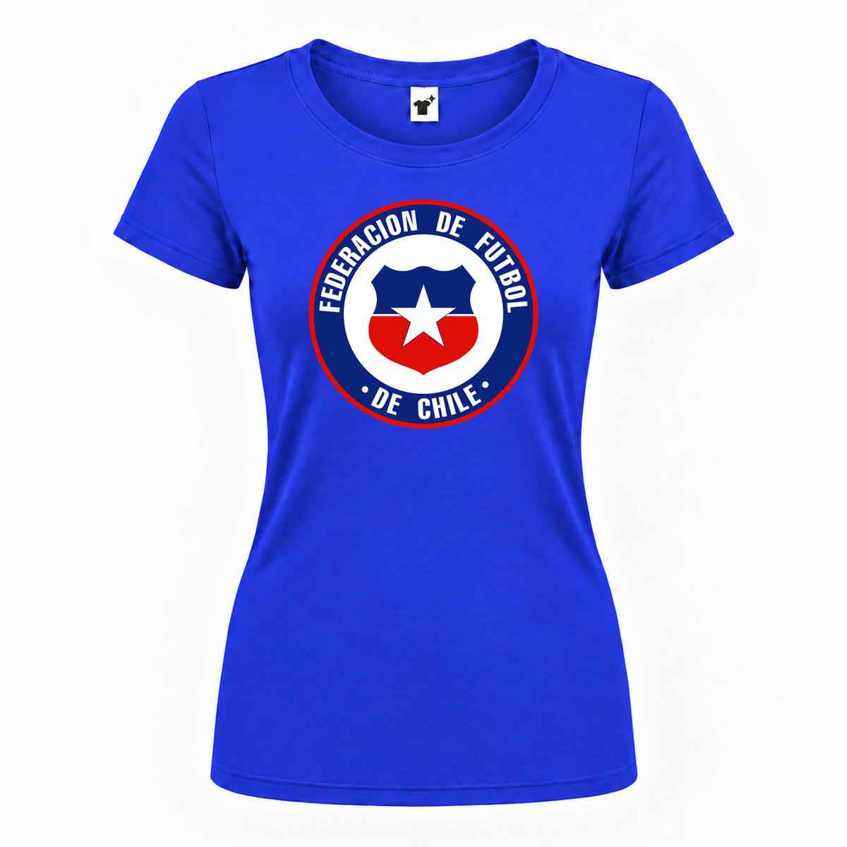 Women's Chile National Soccer Team Round Neck T-Shirt | Color: Royal Blue