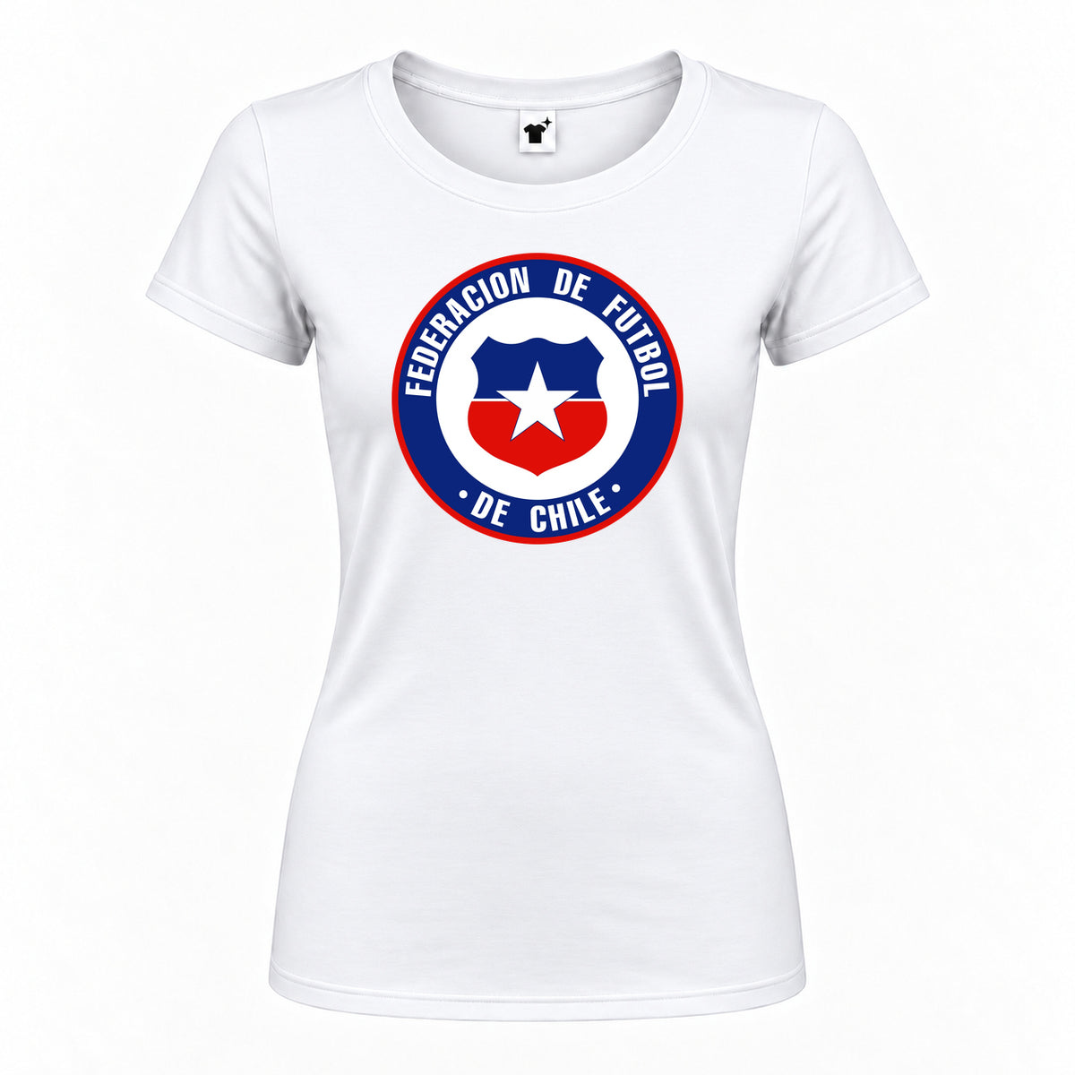 Women's Chile National Soccer Team Round Neck T-Shirt | Color: White