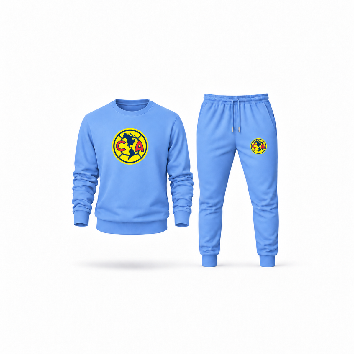 Men's Club America Football Sweatshirt Joggers Set | Color: Carolina Blue | Main