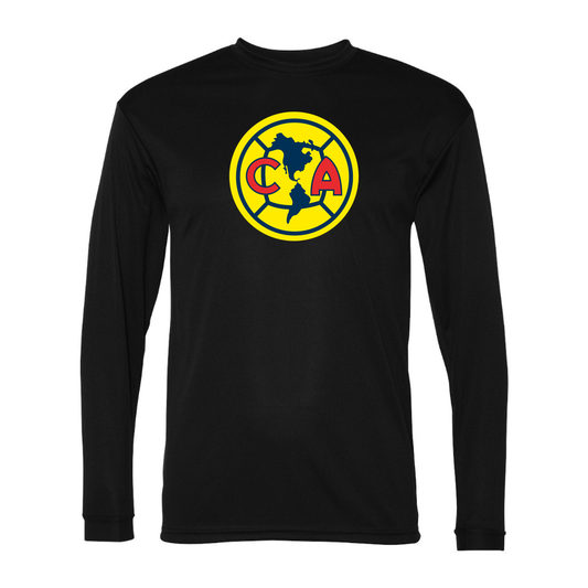 Men's Club America Football Performance Long Sleeve T-Shirt | Color: Black | Original artwork on Drive garment