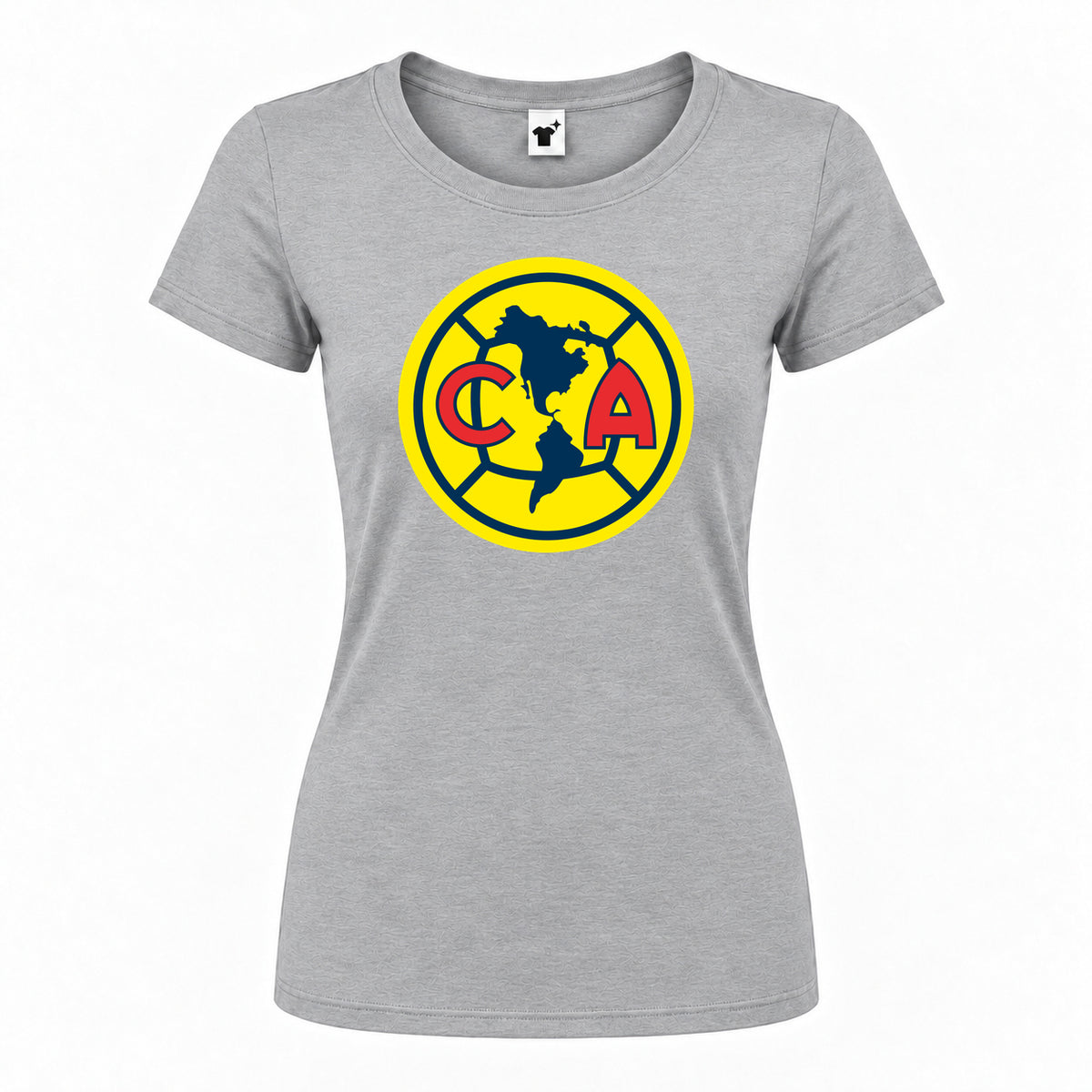 Women's Club America Football Round Neck T-Shirt | Color: Grey