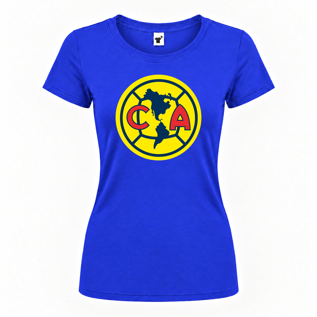 Women's Club America Football Round Neck T-Shirt | Color: Royal Blue