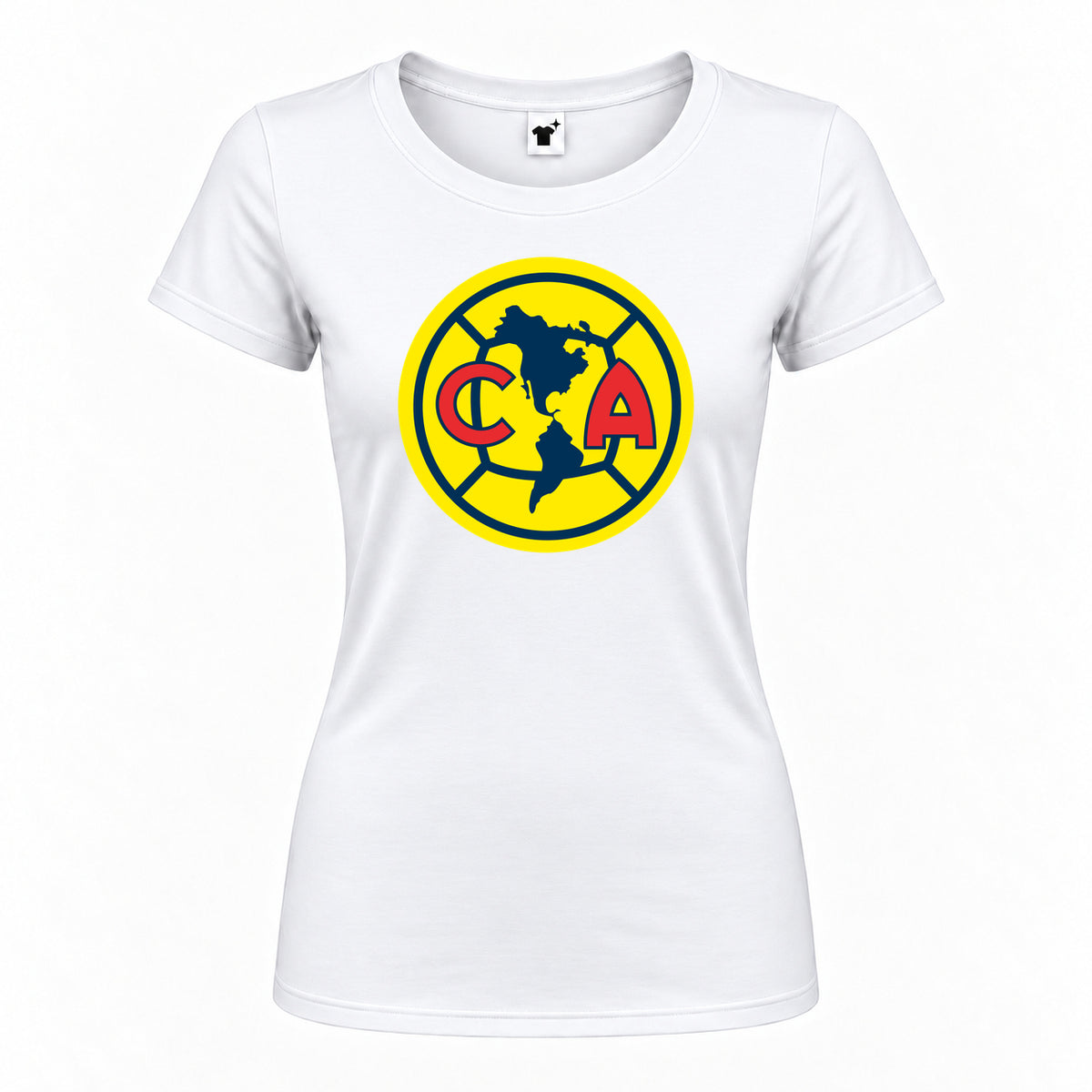 Women's Club America Football Round Neck T-Shirt | Color: White