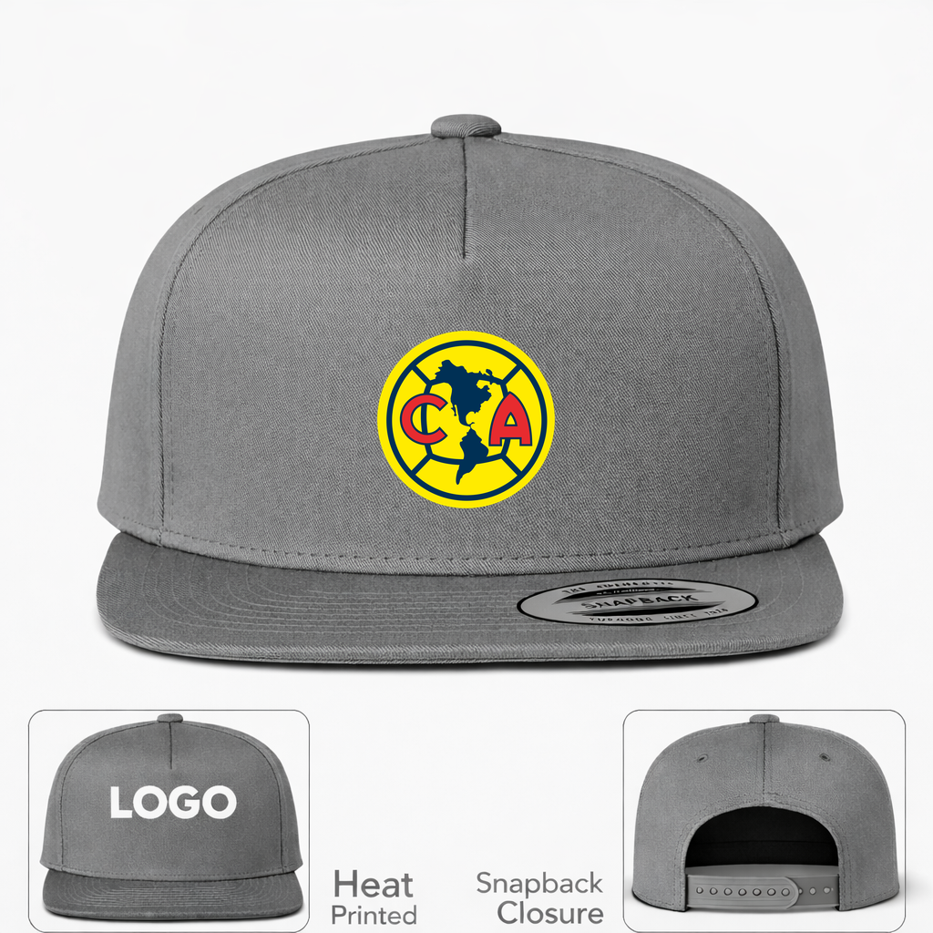 Club America Football Snapback Hat | Color: Grey | Original artwork on Drive garment
