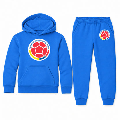 Colombia National Soccer Team youth hoodie jogger set, Blue, Youth Large ages 10–12