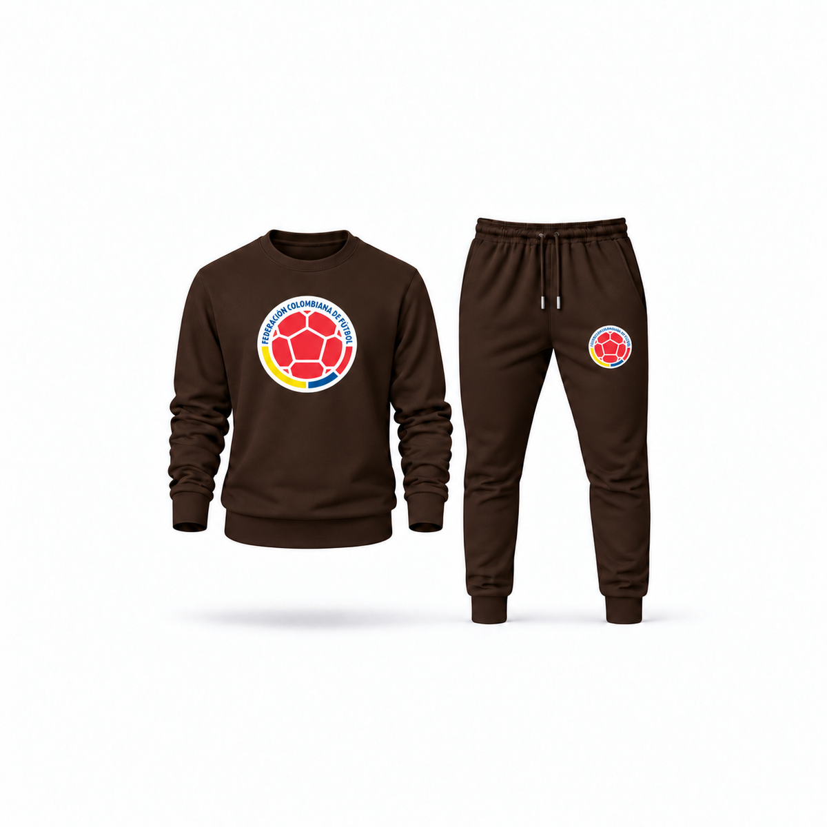 Men's Colombia National Soccer Team Sweatshirt Joggers Set | Color: Brown | Main