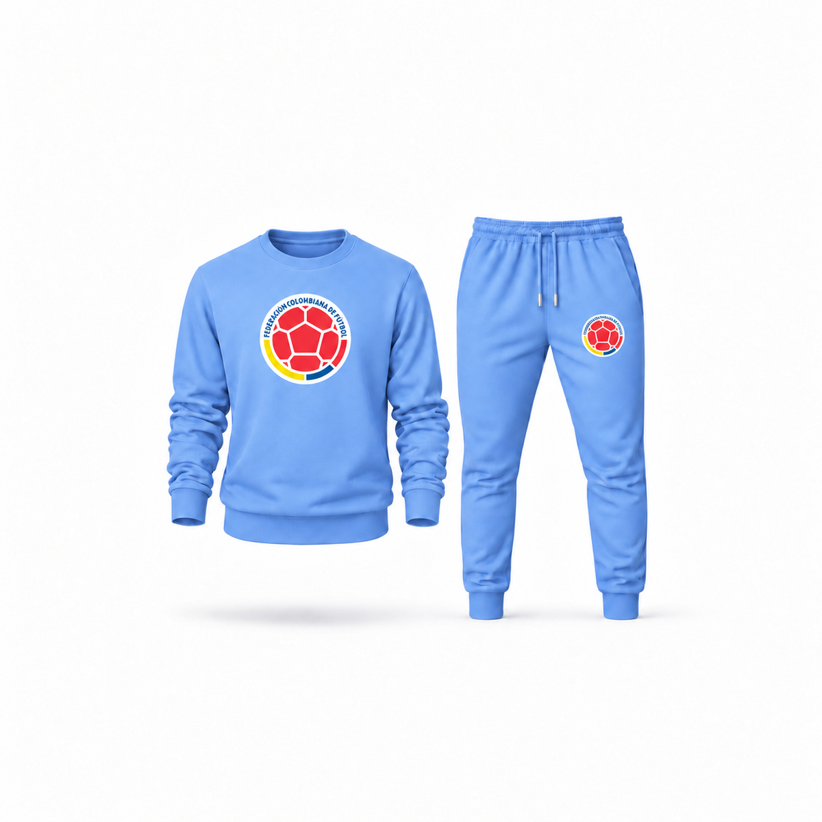 Men's Colombia National Soccer Team Sweatshirt Joggers Set | Color: Carolina Blue | Main