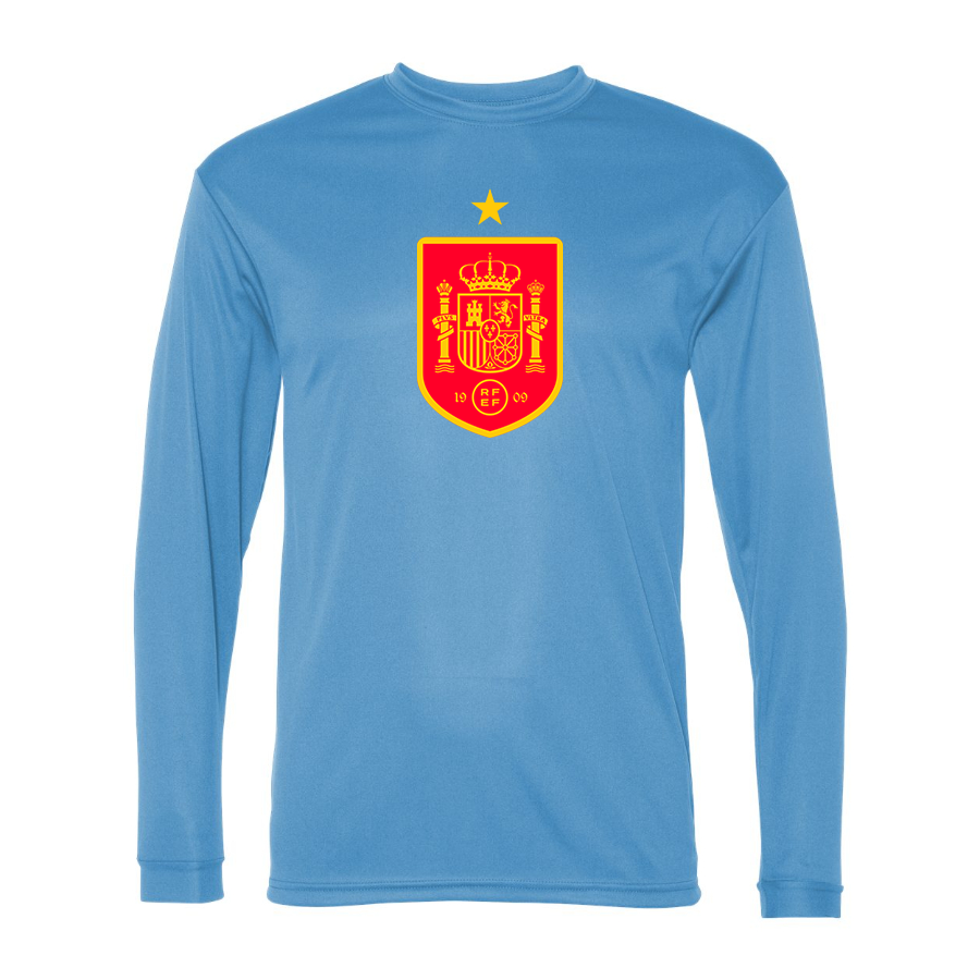 Men’s Spain Red Logo National Soccer Team - C2 Sport - Performance Long Sleeve T-Shirt - 5104