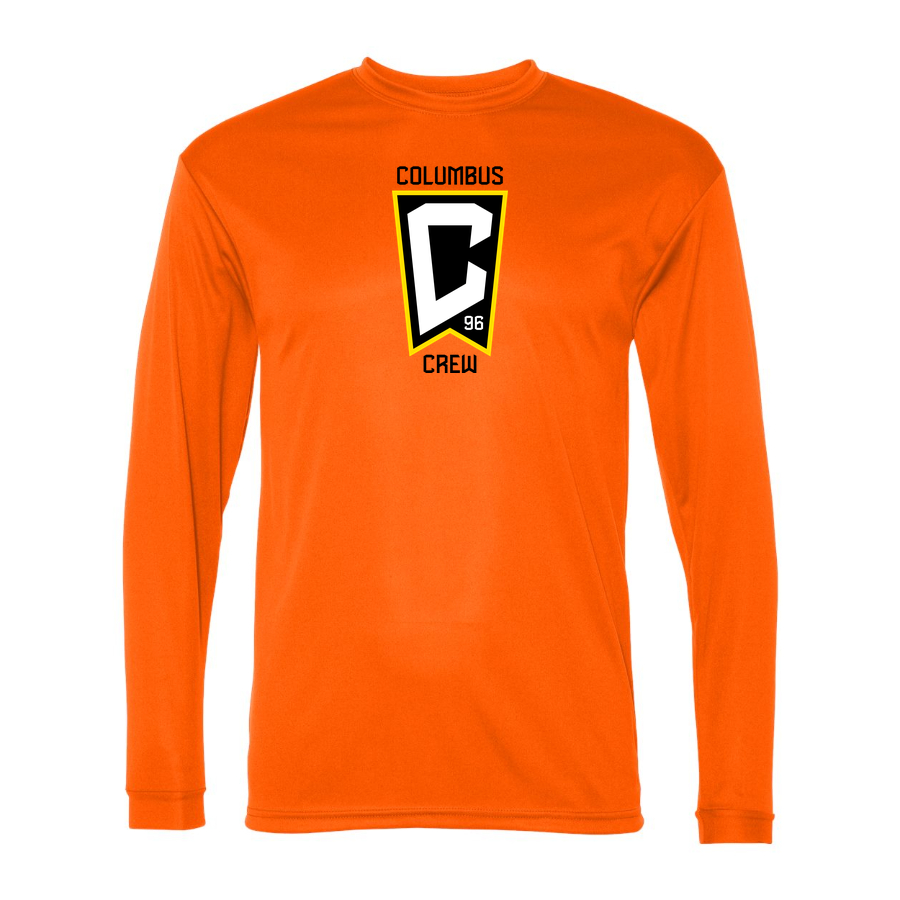 Men's Columbus Crew FC Performance Long Sleeve T-Shirt | Color: Orange | Original artwork on Drive garment
