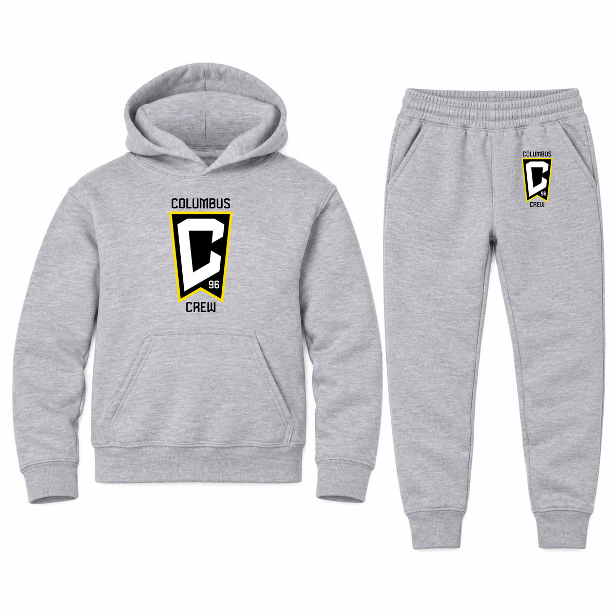 Columbus Crew FC youth hoodie jogger set, Sports Grey, Youth Large ages 10–12