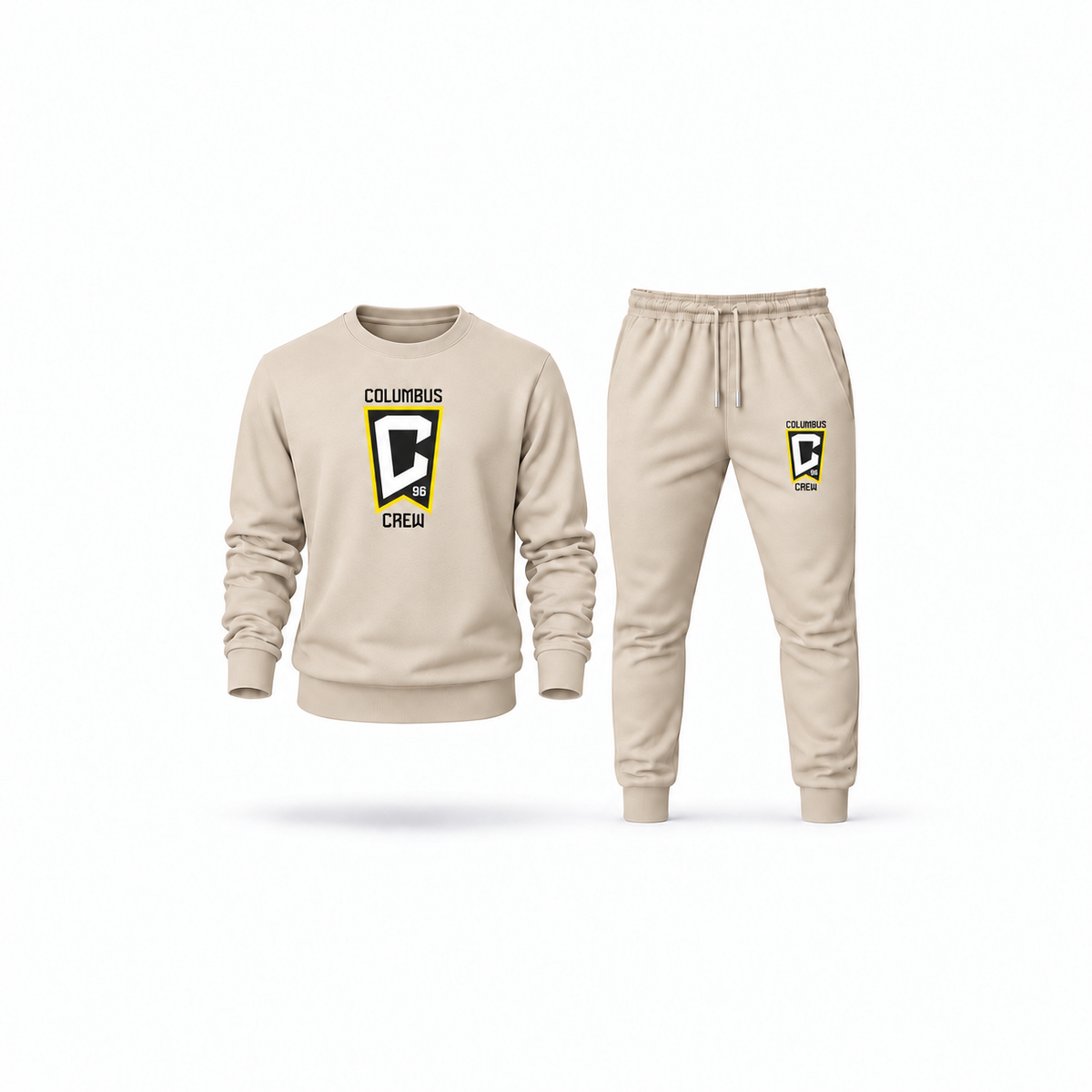 Men's Columbus Crew FC Sweatshirt Joggers Set | Color: Tan | Main