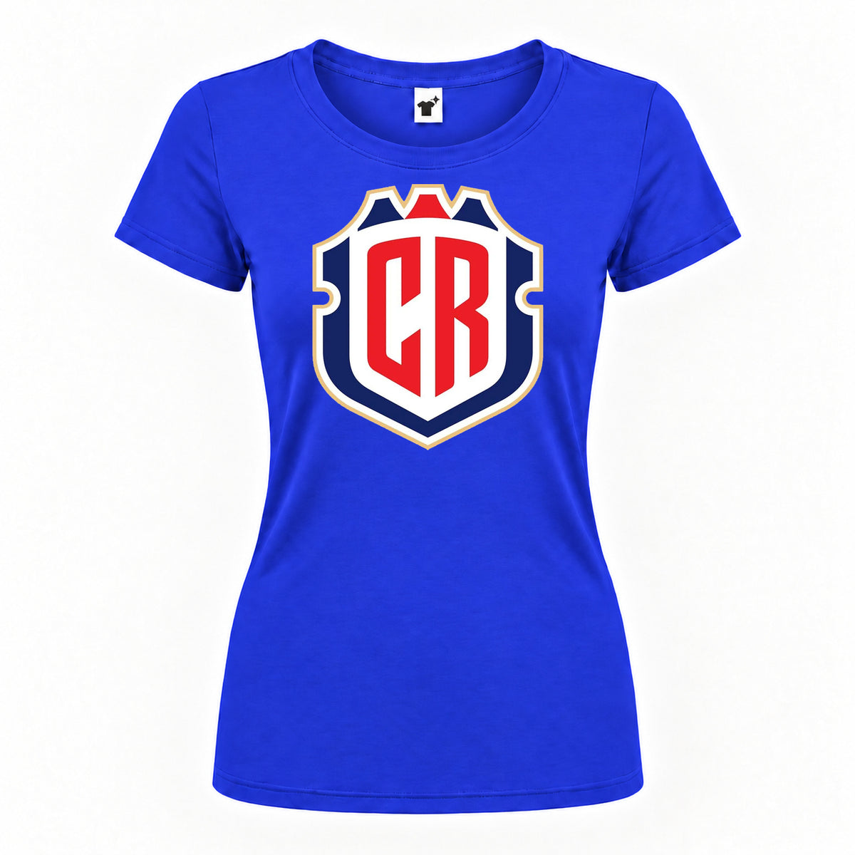 Women's Costa Rica National Soccer Team Round Neck T-Shirt | Color: Royal Blue